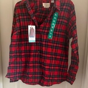Weatherproof Vintage Red and Blue Plaid Shirt